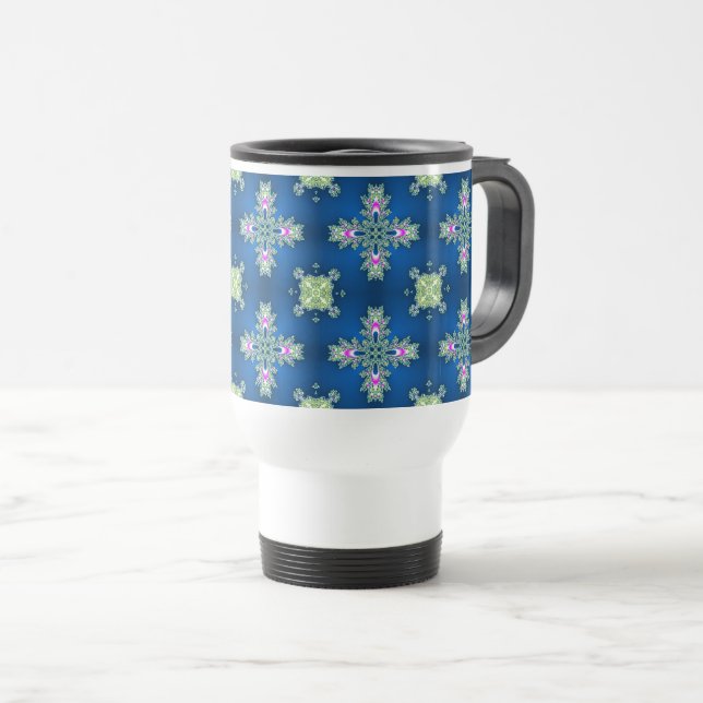 Taza De Viaje Flores artdeco en estilo retro (Anverso derecho)