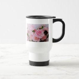 Taza De Viaje Flores de carnación rosa bonito
