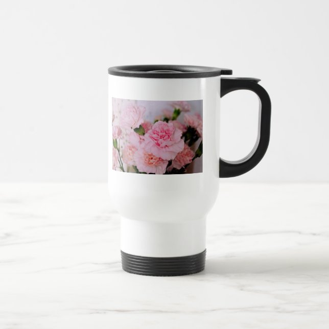 Taza De Viaje Flores de carnación rosa bonito (Derecha)