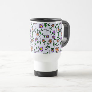 Taza De Viaje Flores de colores, motivos florales, vegetación, b