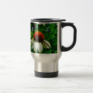 Taza De Viaje Flores de Cono blancas y Naranjas