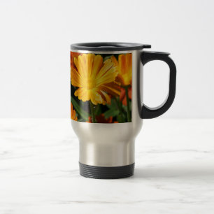Taza De Viaje Flores de Flor de Amarelo Arte Paz Amor Destino