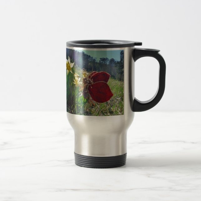 Taza De Viaje Flores de hadas y amarillas (Derecha)