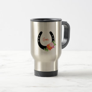 Taza De Viaje Flores de herradura llaman a Horse Barn Mug