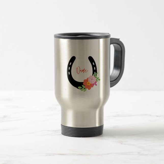 Taza De Viaje Flores de herradura llaman a Horse Barn Mug (Anverso derecho)