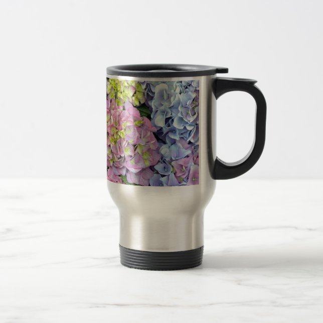 Taza De Viaje Flores de horangea coloridas (Derecha)