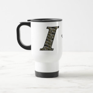 Taza De Viaje Flores de Hortensia con Inicial de Monograma Perso