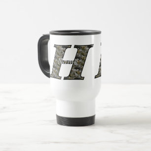 Taza De Viaje Flores de Hortensia con Inicial de Monograma Perso