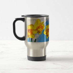 Taza De Viaje Flores de la Medalla de Oro de Daffodils