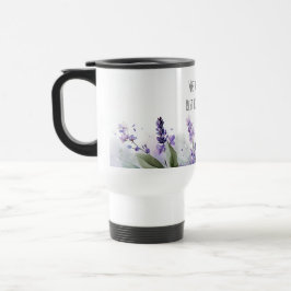 Taza De Viaje Flores de Lavanda Personalizadas Agradecimiento a 