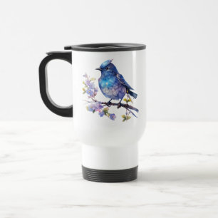Taza De Viaje Flores de pájaro hada Clipart de acuarela-73611
