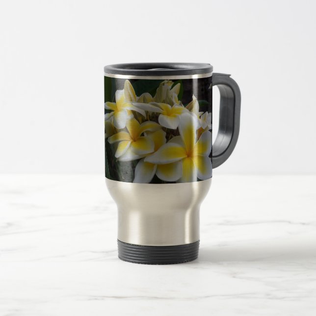 Taza De Viaje Flores de plumeria de Hawái (Anverso derecho)