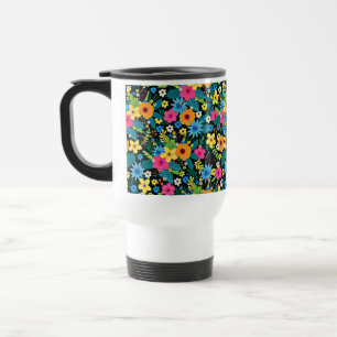 Taza De Viaje Flores Ditsy Vibrantes Diseño de Patrón Floral-437