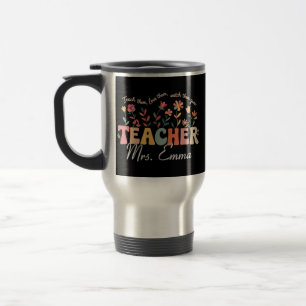 Taza De Viaje Flores Groovy Personalizadas Regalo Personalizado 