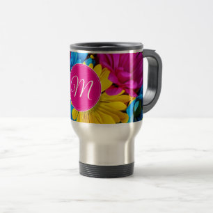Taza De Viaje Flores monográficas en colores fluorescentes