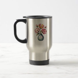 Taza De Viaje Flores pintadas para viajar mug