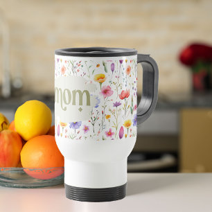 Taza De Viaje Flores Silvestres Coloridas Modernas Mamá Femenina