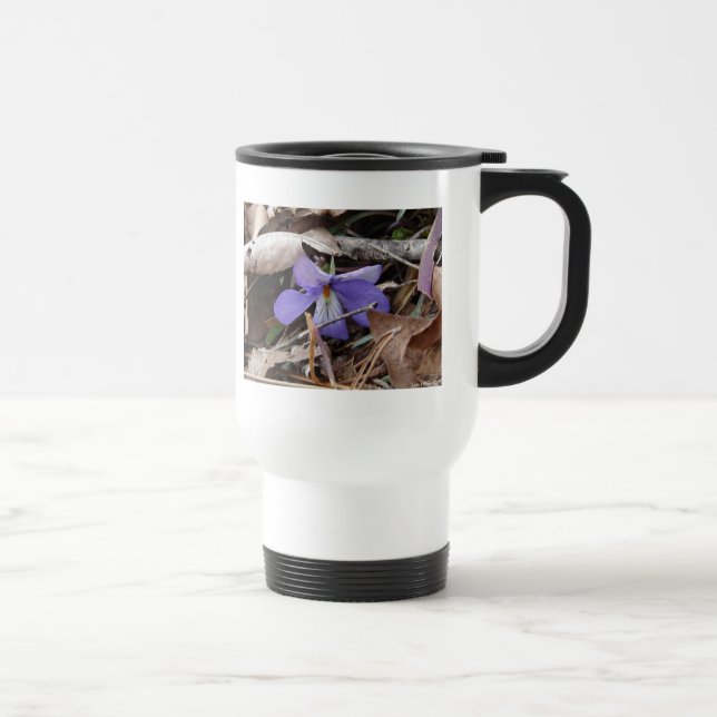 Taza De Viaje Flores silvestres Pájaros Violeta de pies Terraza  (Derecha)