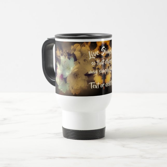 Taza De Viaje Flores simples en vivo Inspiradoras personalizadas (Anverso izquierdo)