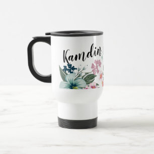Taza De Viaje Flores tropicales de café de 15 onzas personalizad