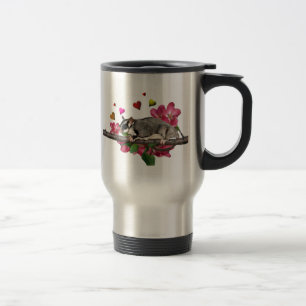 Taza De Viaje Flores y corazones del planeador del azúcar