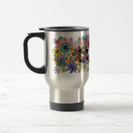 Taza De Viaje Flores y libélula del Happy Times