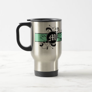 Taza De Viaje Flourish de lujo personalizado con monograma
