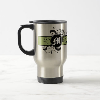 Taza De Viaje Flourish de lujo personalizado con monograma