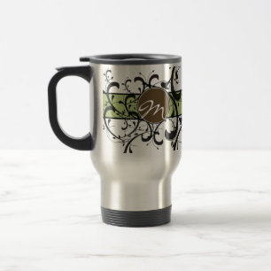 Taza De Viaje Flourish de lujo personalizado con monograma