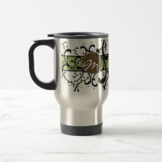 Taza De Viaje Flourish de lujo personalizado con monograma