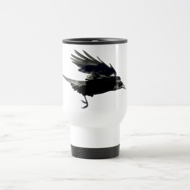 Taza De Viaje Flying Black Crow Coffee Mug (Centro)