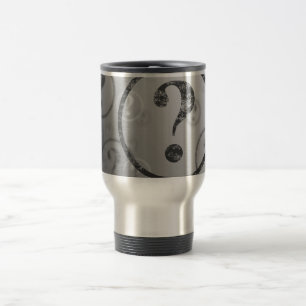 Taza De Viaje Fondo BW del signo de interrogación
