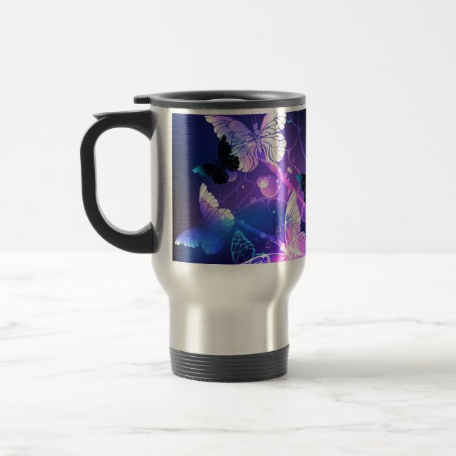 Taza De Viaje Fondo con mariposas nocturnas (Izquierda)