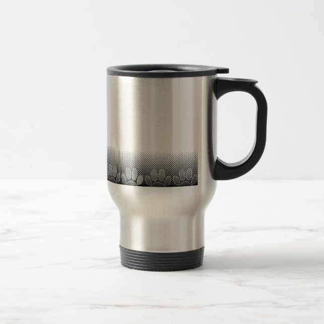 Taza De Viaje Fondo de gradiente de pastas negras y blancas (Derecha)