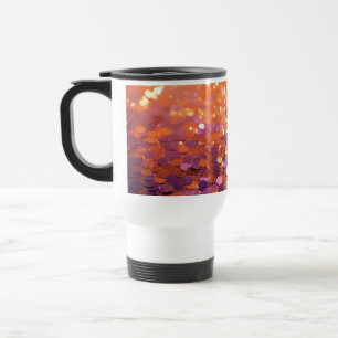 Taza De Viaje Fondo de purpurina naranja púrpura-77996