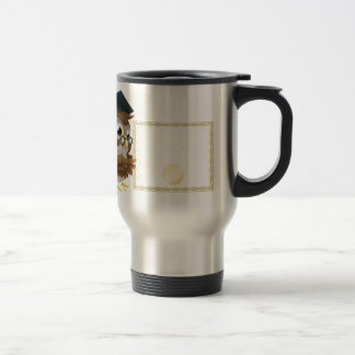 Taza De Viaje Fondo del certificado del diploma del búho