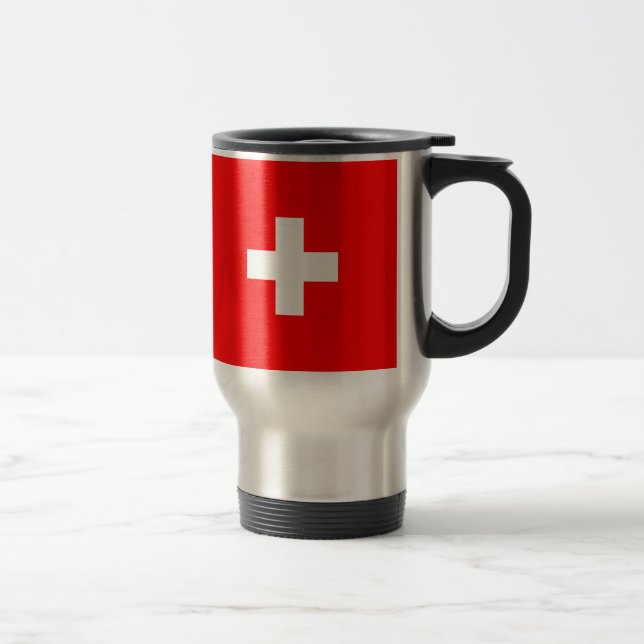 Taza De Viaje Fondo Editable, la bandera de Suiza (Derecha)