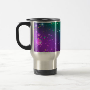 Taza De Viaje Fondo morado festivo Mardi Gras