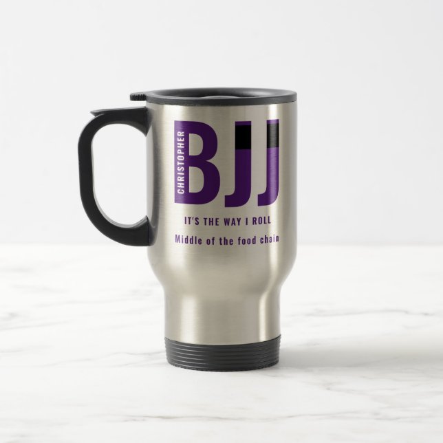 Taza De Viaje Forma personalizada de BJJ de rodar el cinturón pú (Izquierda)