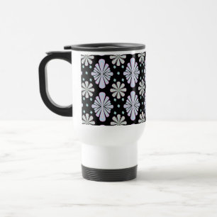Taza De Viaje Formas florales pastel sobre fondo negro