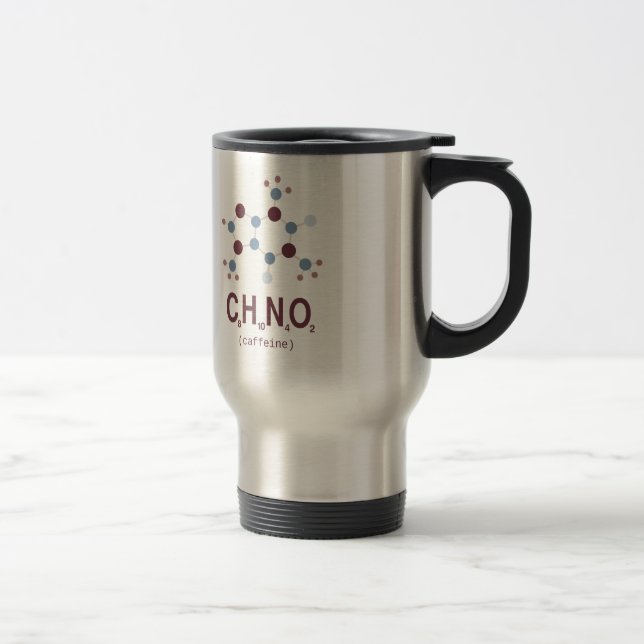 Taza De Viaje Fórmula química del cafeína (Derecha)