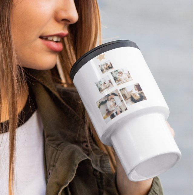 Taza De Viaje Foto de árbol de Navidad familiar moderno con estr (Subido por el creador)