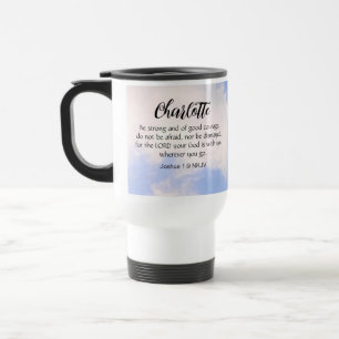Taza De Viaje Foto de Blue Sky Be Not Afraid Bible Verse Name