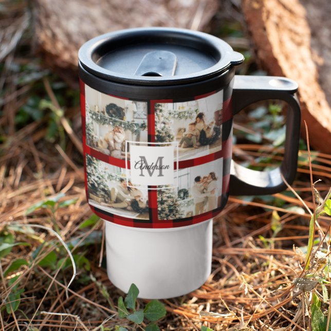 Taza De Viaje Foto De Collage Y Búfalo Rojo Con Inicio (Subido por el creador)