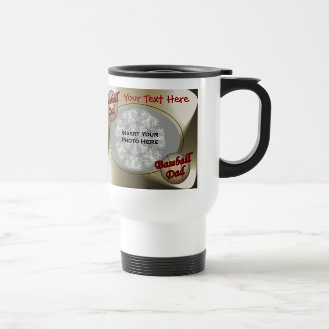 Taza De Viaje Foto de diseño de papá de béisbol (Derecha)