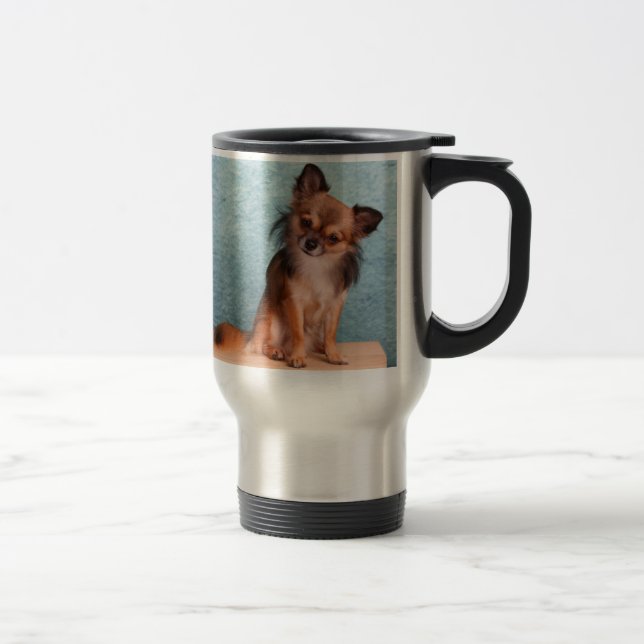 Taza De Viaje Foto de encargo del perro de la chihuahua (Derecha)