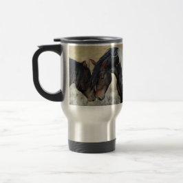 Taza De Viaje Foto de los Caballos de Mustang