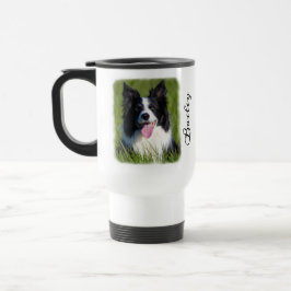 Taza De Viaje Foto de perro: nombre personalizado y cita de la f