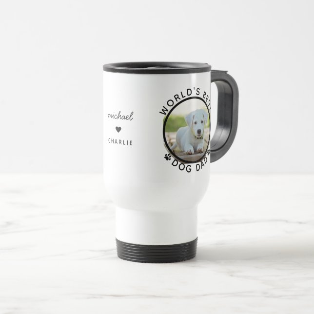Taza De Viaje Foto del Mascota de nombres personalizados del mej (Anverso derecho)