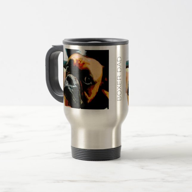 Taza De Viaje Foto del perro Personalizado Boxer Dad (Anverso izquierdo)